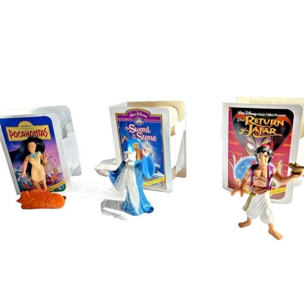 1995 McDonalds Disney Masterpiece Home Video Aladdin Pocahontas Sword &the Stone